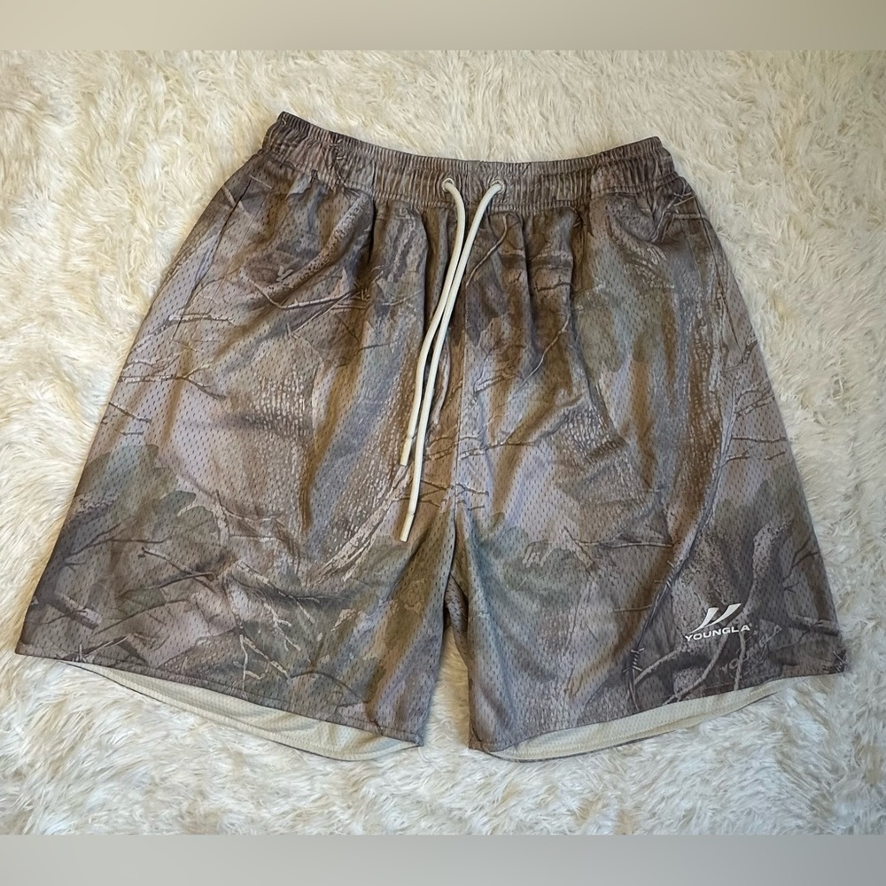 YoungLA Shorts Men’s Camo Athletic Boundle 2pcs XL x 6.5” Workout Gym - Picture 3 of 16